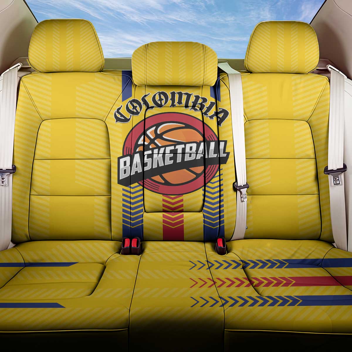 Colombia Basketball Back Car Seat Cover Vamos Colombiana