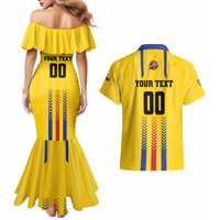 Colombia Basketball Custom Couples Matching Mermaid Dress and Hawaiian Shirt Vamos Colombiana