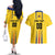 Colombia Basketball Custom Couples Matching Off The Shoulder Long Sleeve Dress and Hawaiian Shirt Vamos Colombiana