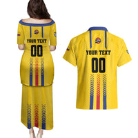 Colombia Basketball Custom Couples Matching Puletasi and Hawaiian Shirt Vamos Colombiana