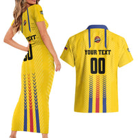 Colombia Basketball Custom Couples Matching Short Sleeve Bodycon Dress and Hawaiian Shirt Vamos Colombiana