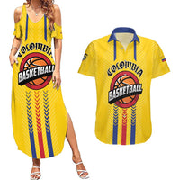Colombia Basketball Custom Couples Matching Summer Maxi Dress and Hawaiian Shirt Vamos Colombiana