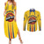 Colombia Basketball Custom Couples Matching Summer Maxi Dress and Long Sleeve Button Shirt Vamos Colombiana