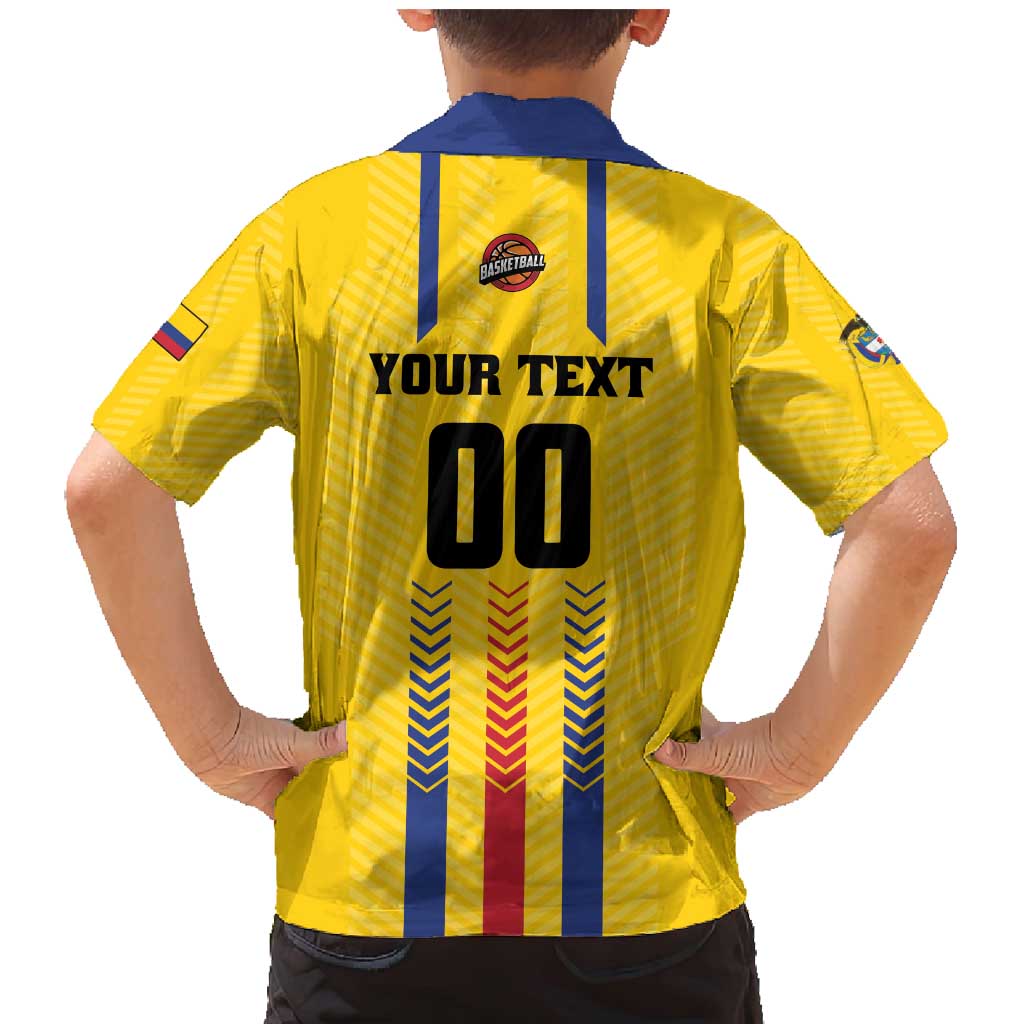 Colombia Basketball Custom Family Matching Mermaid Dress and Hawaiian Shirt Vamos Colombiana