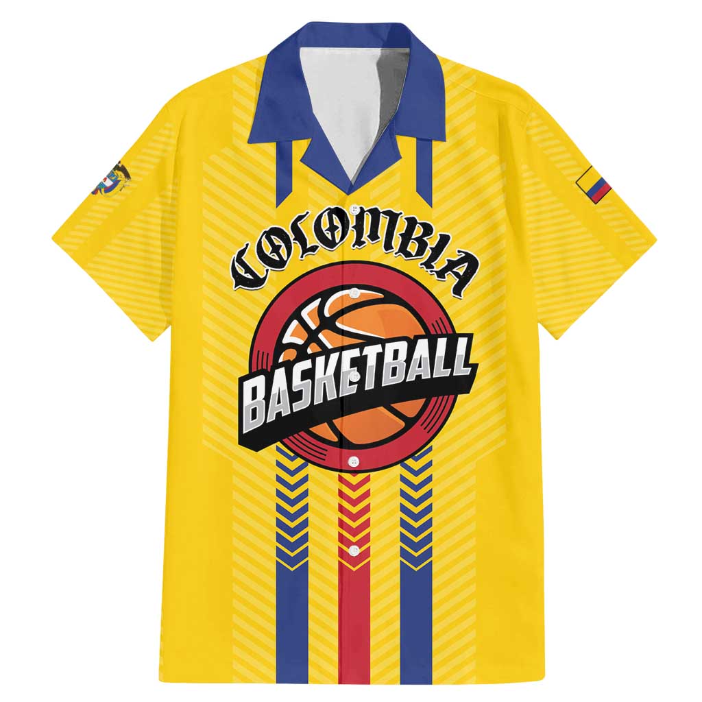 Colombia Basketball Custom Family Matching Mermaid Dress and Hawaiian Shirt Vamos Colombiana