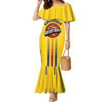 Colombia Basketball Custom Family Matching Mermaid Dress and Hawaiian Shirt Vamos Colombiana