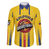 Colombia Basketball Custom Family Matching Off The Shoulder Long Sleeve Dress and Hawaiian Shirt Vamos Colombiana