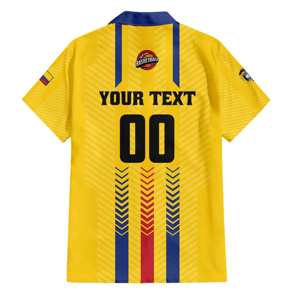 Colombia Basketball Custom Family Matching Off Shoulder Maxi Dress and Hawaiian Shirt Vamos Colombiana