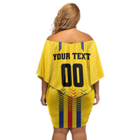 Colombia Basketball Custom Family Matching Off Shoulder Short Dress and Hawaiian Shirt Vamos Colombiana