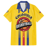 Colombia Basketball Custom Family Matching Short Sleeve Bodycon Dress and Hawaiian Shirt Vamos Colombiana