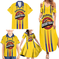 Colombia Basketball Custom Family Matching Summer Maxi Dress and Hawaiian Shirt Vamos Colombiana