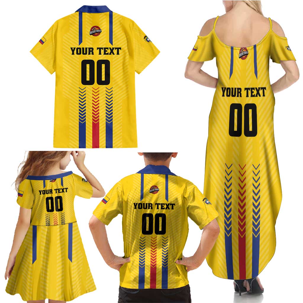 Colombia Basketball Custom Family Matching Summer Maxi Dress and Hawaiian Shirt Vamos Colombiana