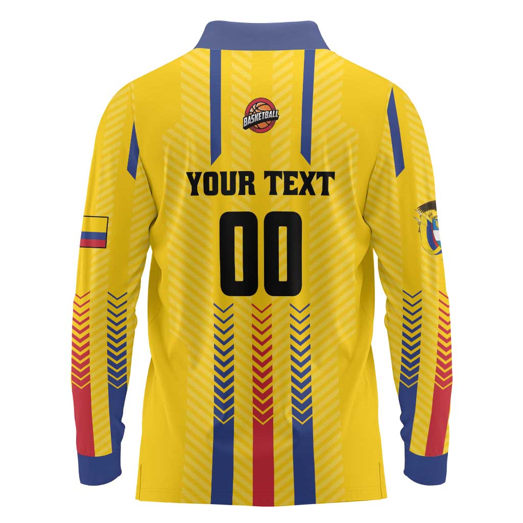 Colombia Basketball Custom Long Sleeve Polo Shirt Vamos Colombiana