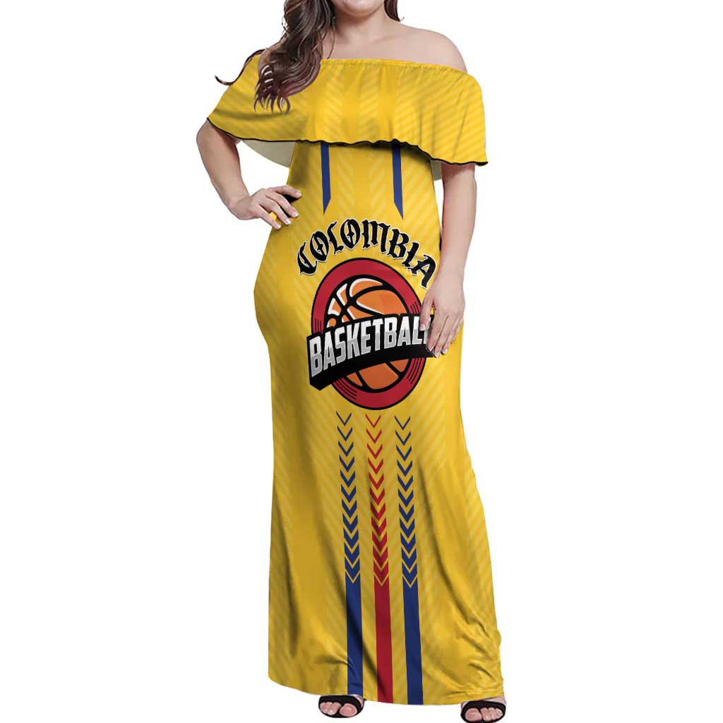 Colombia Basketball Custom Off Shoulder Maxi Dress Vamos Colombiana