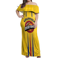 Colombia Basketball Custom Off Shoulder Maxi Dress Vamos Colombiana