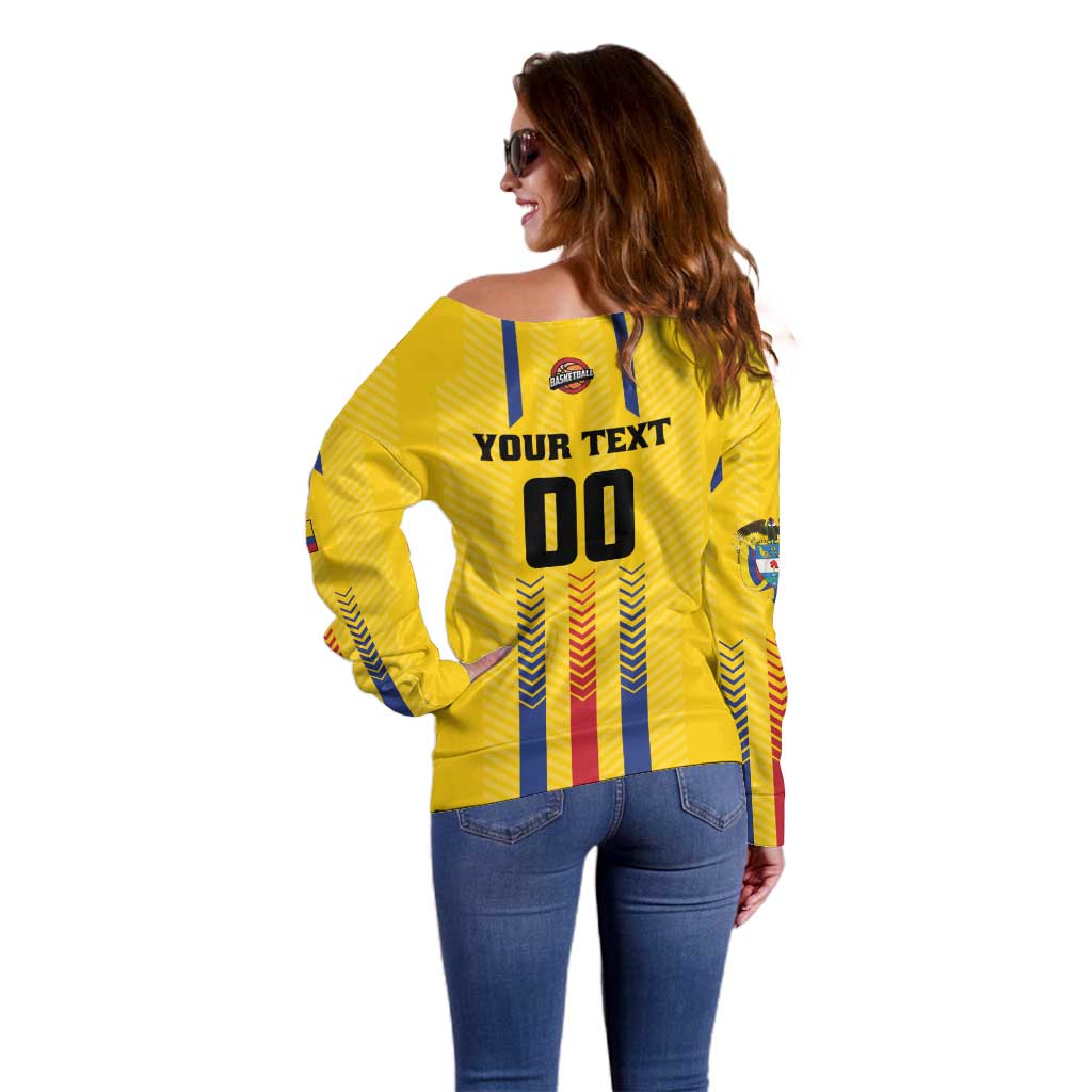 Colombia Basketball Custom Off Shoulder Sweater Vamos Colombiana