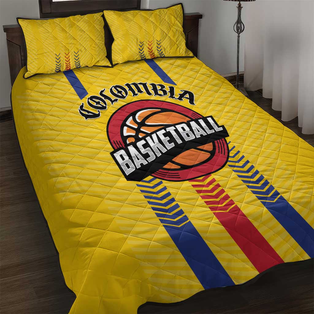 Colombia Basketball Quilt Bed Set Vamos Colombiana