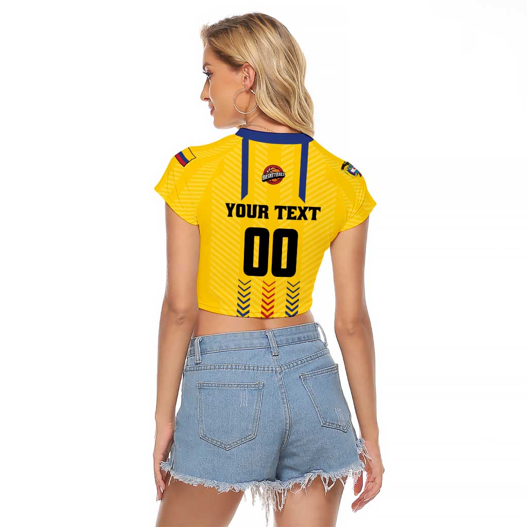 Colombia Basketball Custom Raglan Cropped T Shirt Vamos Colombiana