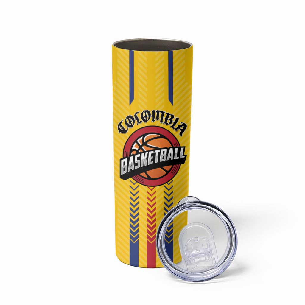 Colombia Basketball Custom Skinny Tumbler Vamos Colombiana