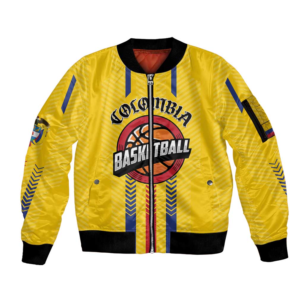 Colombia Basketball Custom Sleeve Zip Bomber Jacket Vamos Colombiana