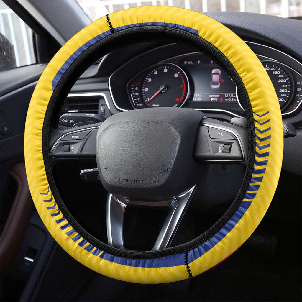 Colombia Basketball Steering Wheel Cover Vamos Colombiana