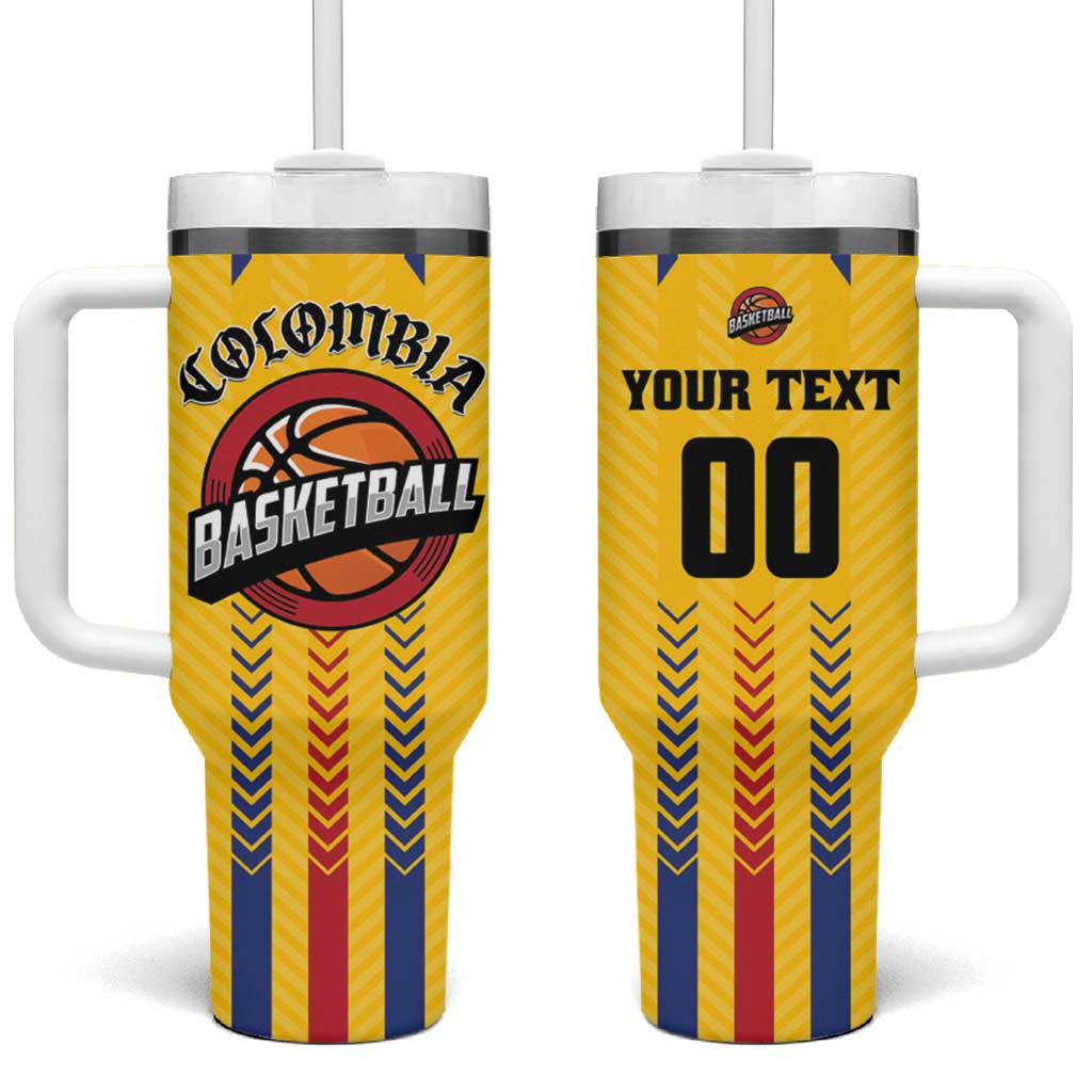 Colombia Basketball Custom Tumbler With Handle Vamos Colombiana