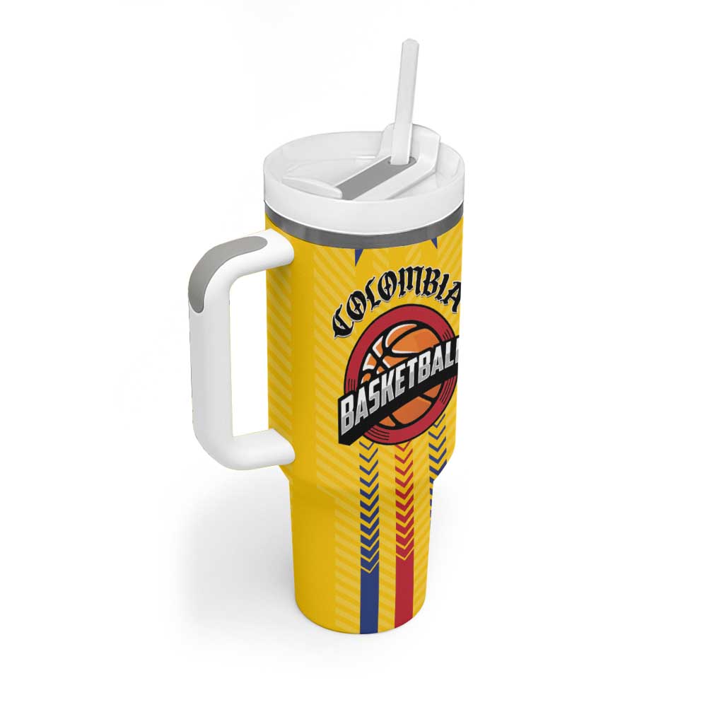 Colombia Basketball Custom Tumbler With Handle Vamos Colombiana