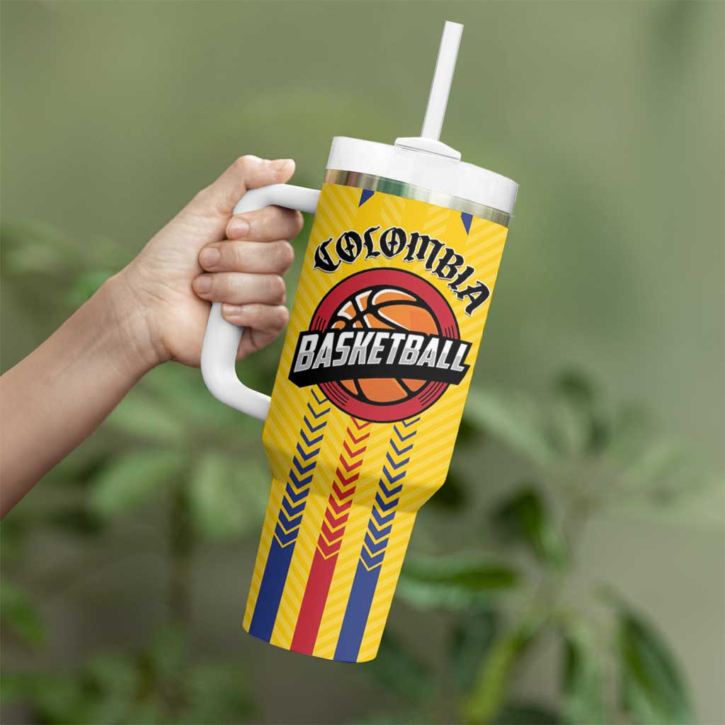 Colombia Basketball Custom Tumbler With Handle Vamos Colombiana
