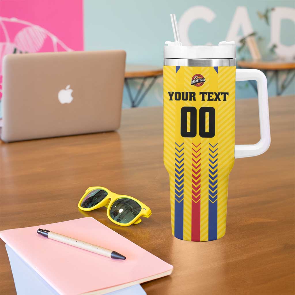 Colombia Basketball Custom Tumbler With Handle Vamos Colombiana