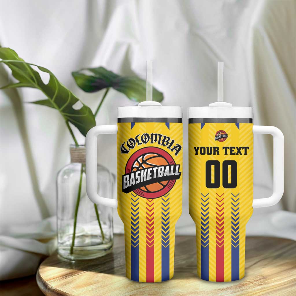 Colombia Basketball Custom Tumbler With Handle Vamos Colombiana