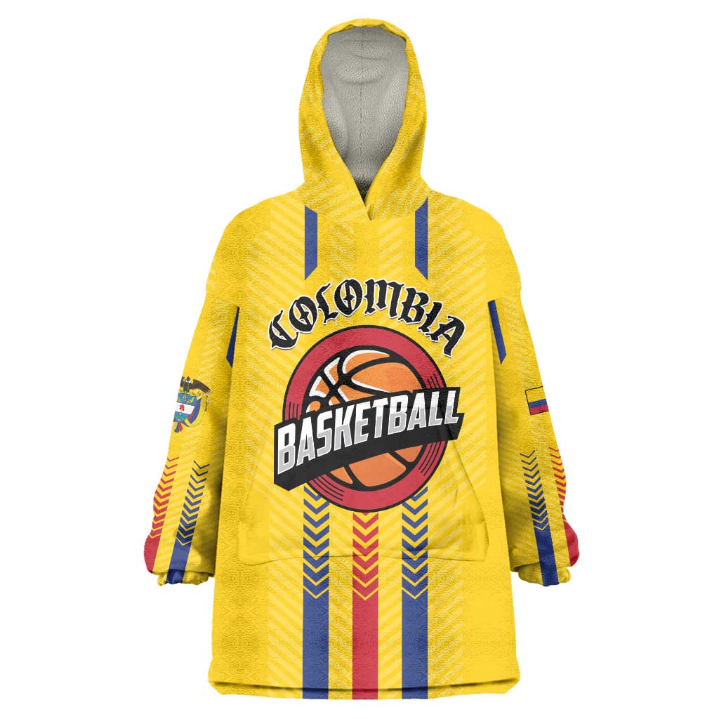 Colombia Basketball Custom Wearable Blanket Hoodie Vamos Colombiana