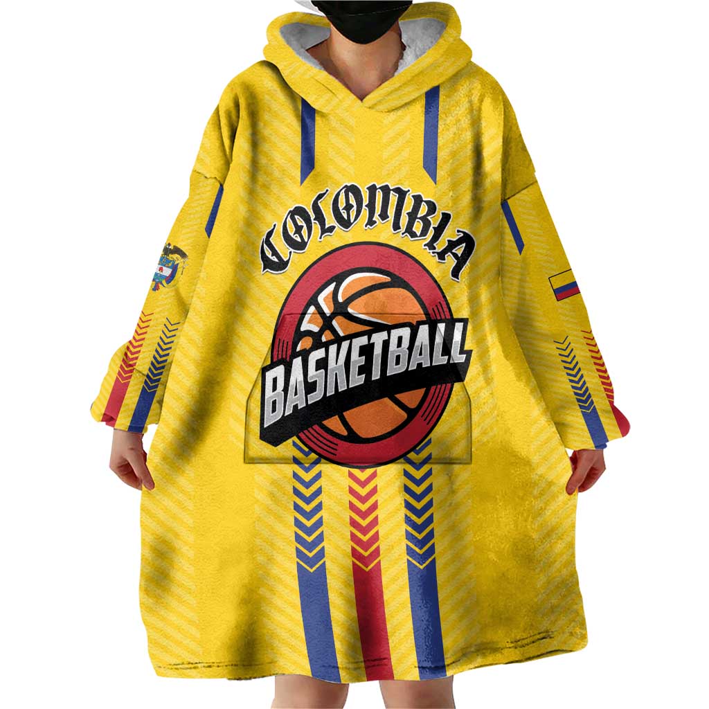 Colombia Basketball Custom Wearable Blanket Hoodie Vamos Colombiana