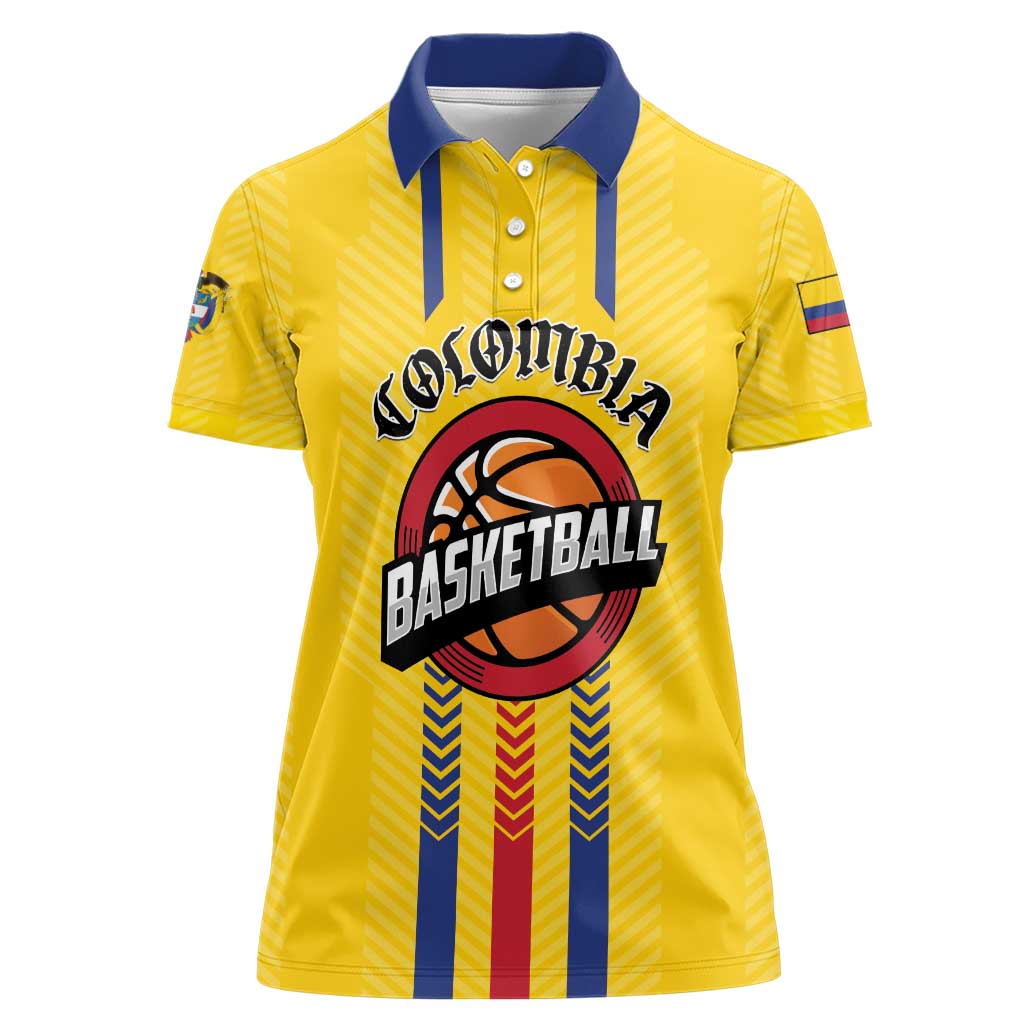 Colombia Basketball Custom Women Polo Shirt Vamos Colombiana