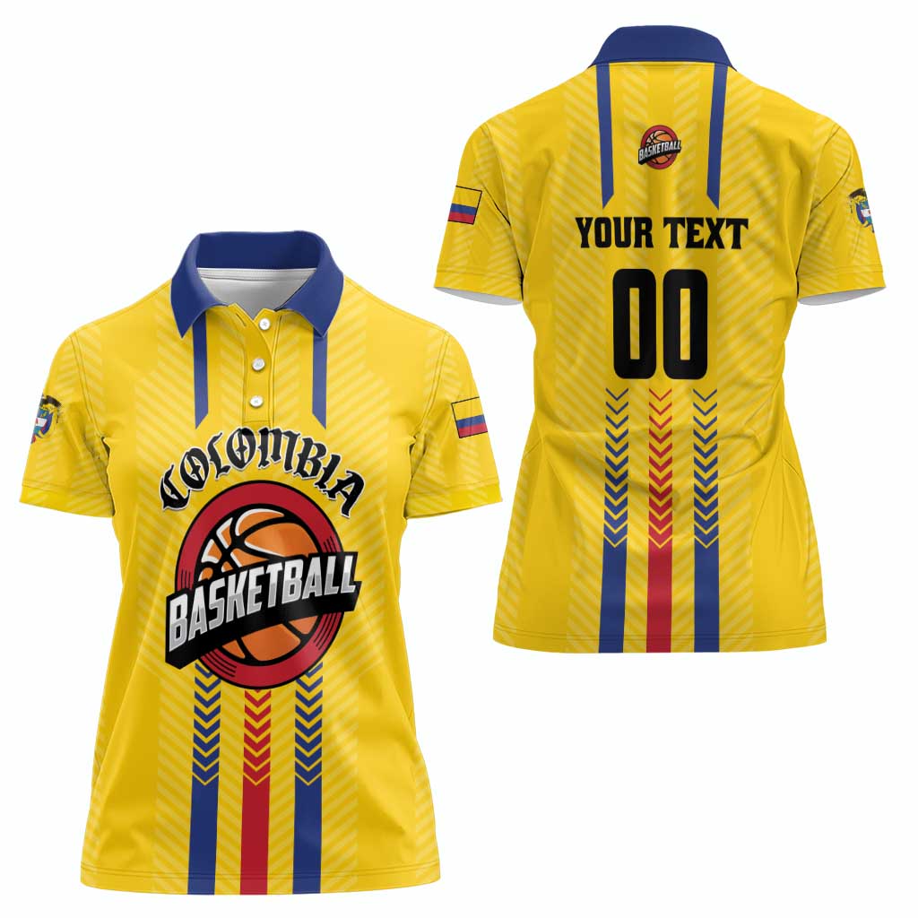 Colombia Basketball Custom Women Polo Shirt Vamos Colombiana