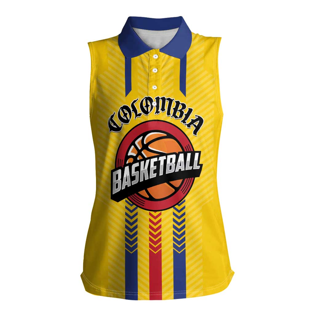 Colombia Basketball Custom Women Sleeveless Polo Shirt Vamos Colombiana