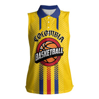 Colombia Basketball Custom Women Sleeveless Polo Shirt Vamos Colombiana