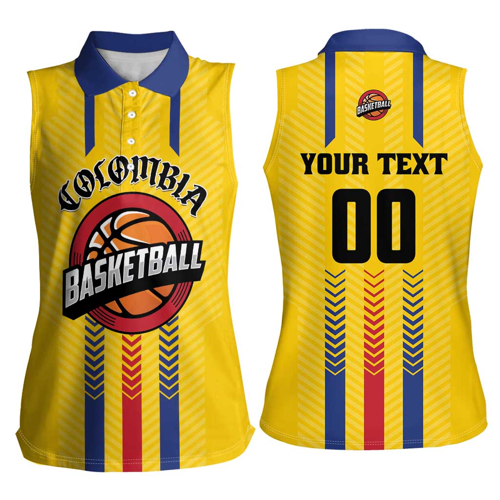 Colombia Basketball Custom Women Sleeveless Polo Shirt Vamos Colombiana