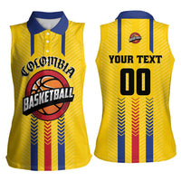 Colombia Basketball Custom Women Sleeveless Polo Shirt Vamos Colombiana