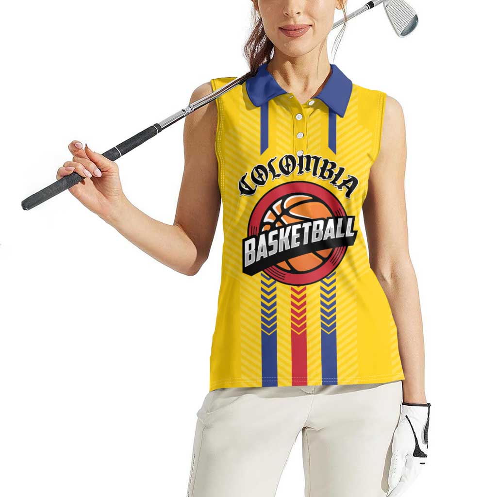 Colombia Basketball Custom Women Sleeveless Polo Shirt Vamos Colombiana