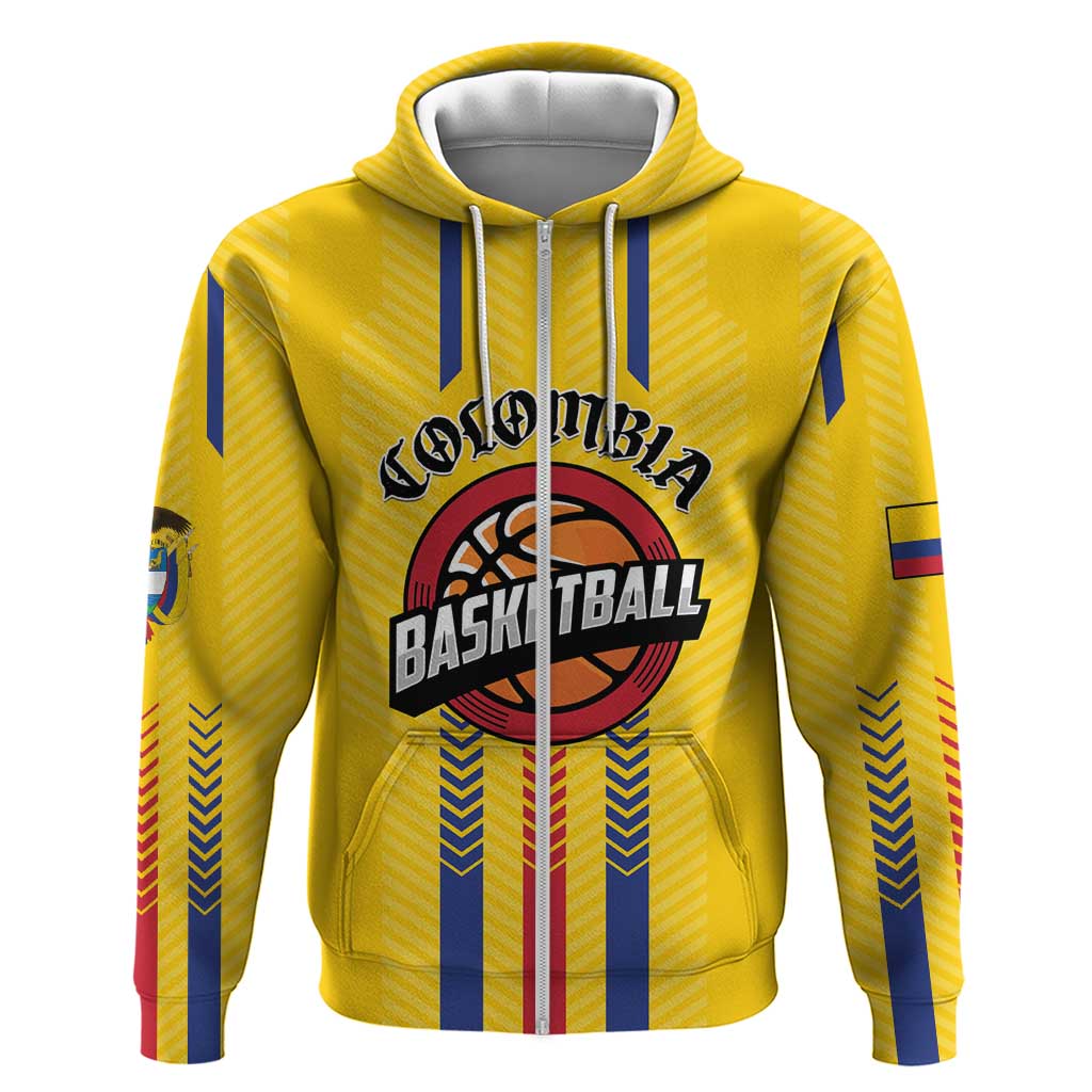 Colombia Basketball Custom Zip Hoodie Vamos Colombiana