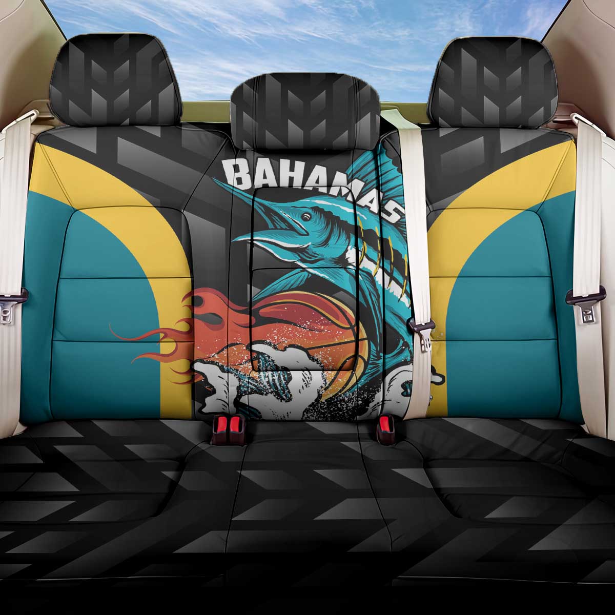 Bahamas Basketball Back Car Seat Cover Team Bahamas Come On