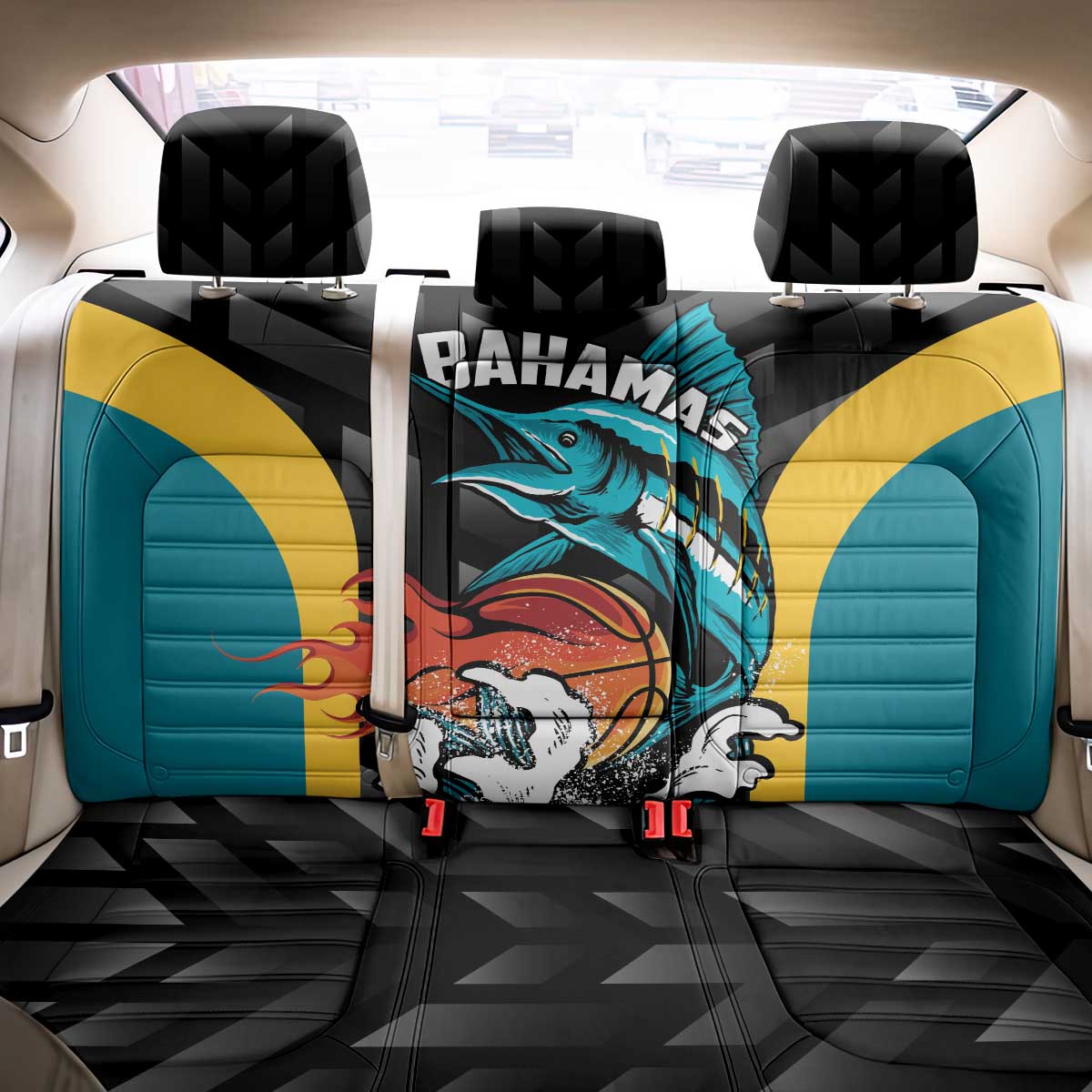 Bahamas Basketball Back Car Seat Cover Team Bahamas Come On