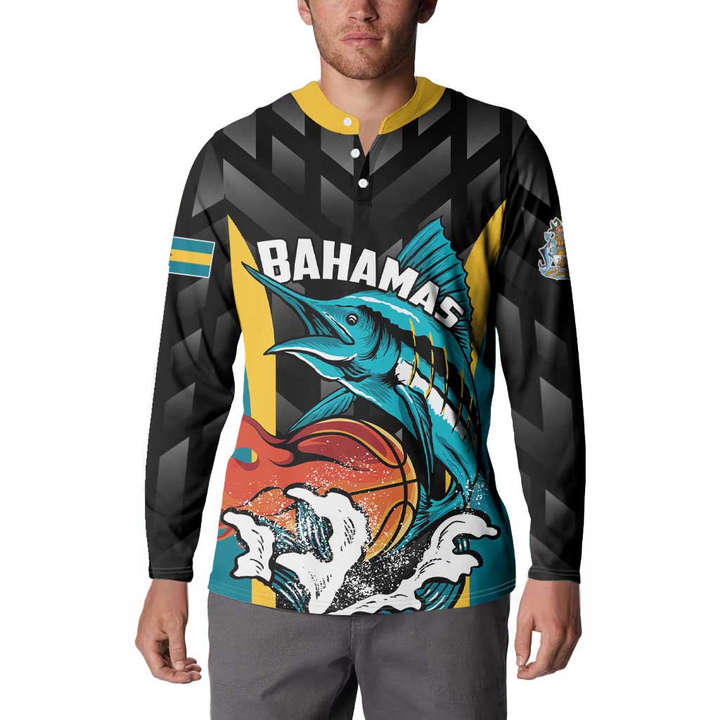 Bahamas Basketball Custom Button Sweatshirt Team Bahamas Come On