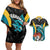 Bahamas Basketball Custom Couples Matching Off Shoulder Short Dress and Hawaiian Shirt Team Bahamas Come On