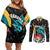 Bahamas Basketball Custom Couples Matching Off Shoulder Short Dress and Long Sleeve Button Shirt Team Bahamas Come On