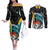 Bahamas Basketball Custom Couples Matching Off The Shoulder Long Sleeve Dress and Long Sleeve Button Shirt Team Bahamas Come On