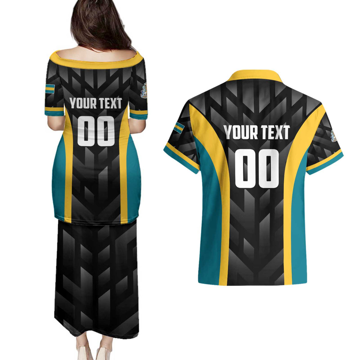 Bahamas Basketball Custom Couples Matching Puletasi and Hawaiian Shirt Team Bahamas Come On