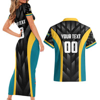 Bahamas Basketball Custom Couples Matching Short Sleeve Bodycon Dress and Hawaiian Shirt Team Bahamas Come On