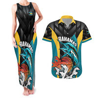 Bahamas Basketball Custom Couples Matching Tank Maxi Dress and Hawaiian Shirt Team Bahamas Come On