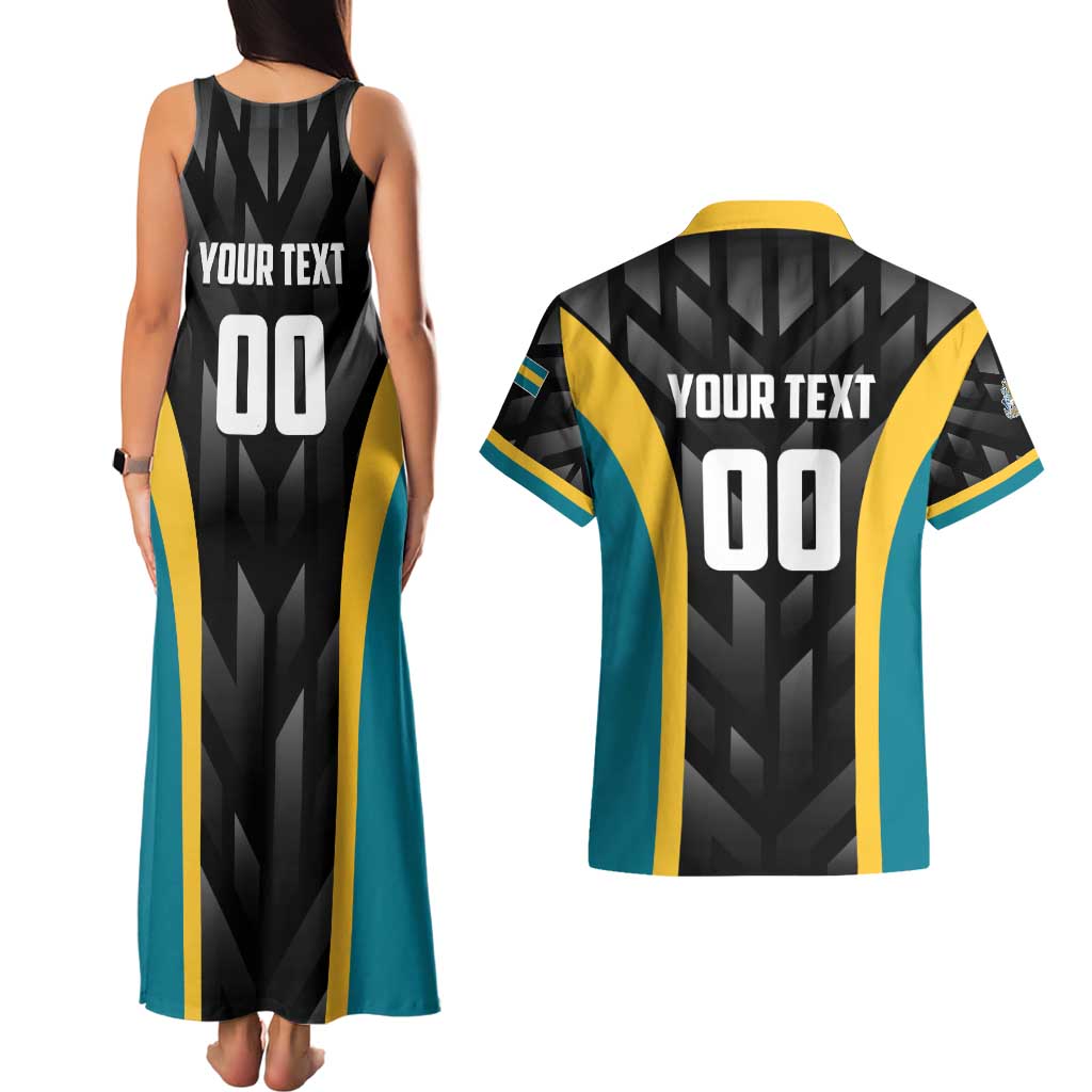 Bahamas Basketball Custom Couples Matching Tank Maxi Dress and Hawaiian Shirt Team Bahamas Come On